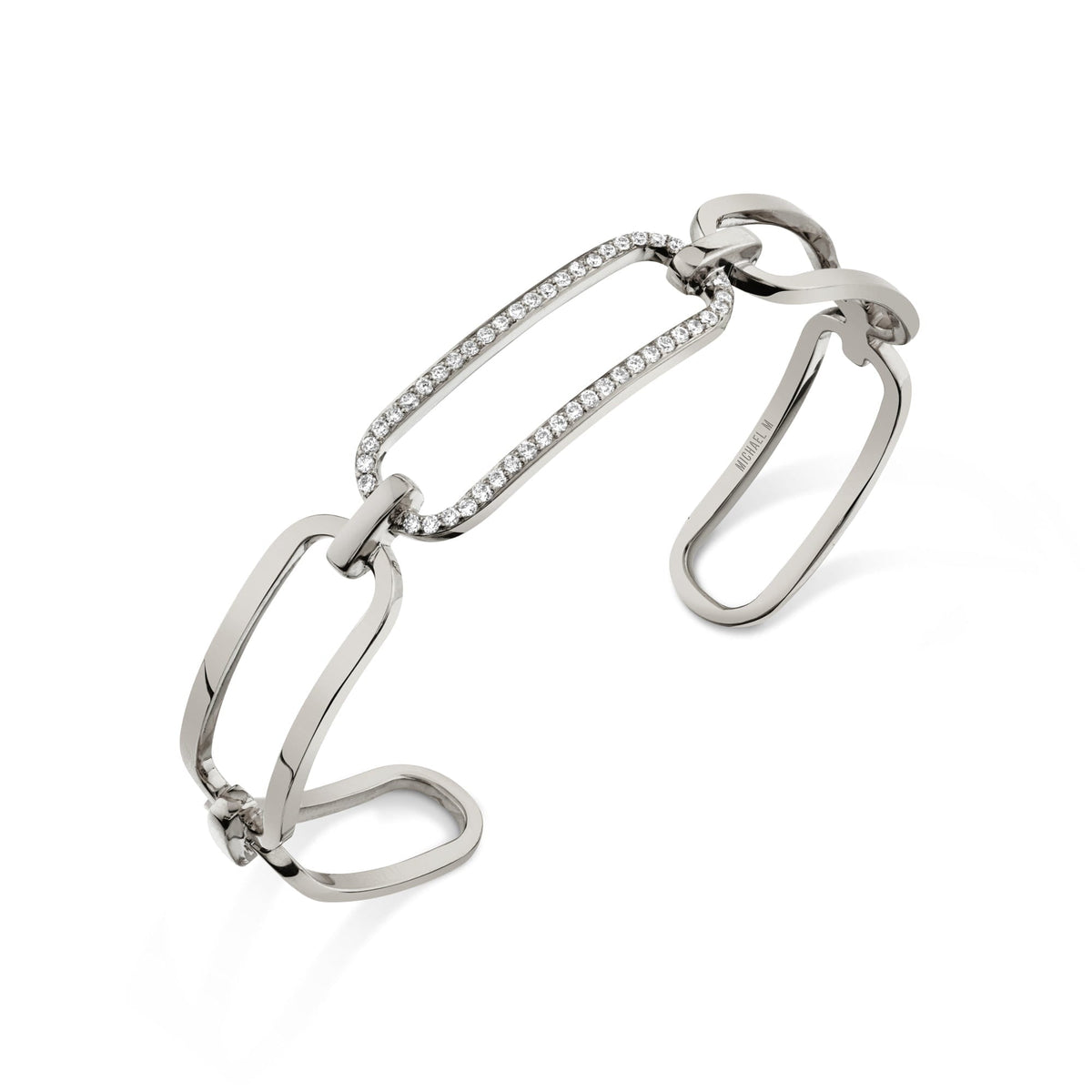 MICHAEL M Bracelets 14K White Gold / Medium Endless Link Cuff BR516