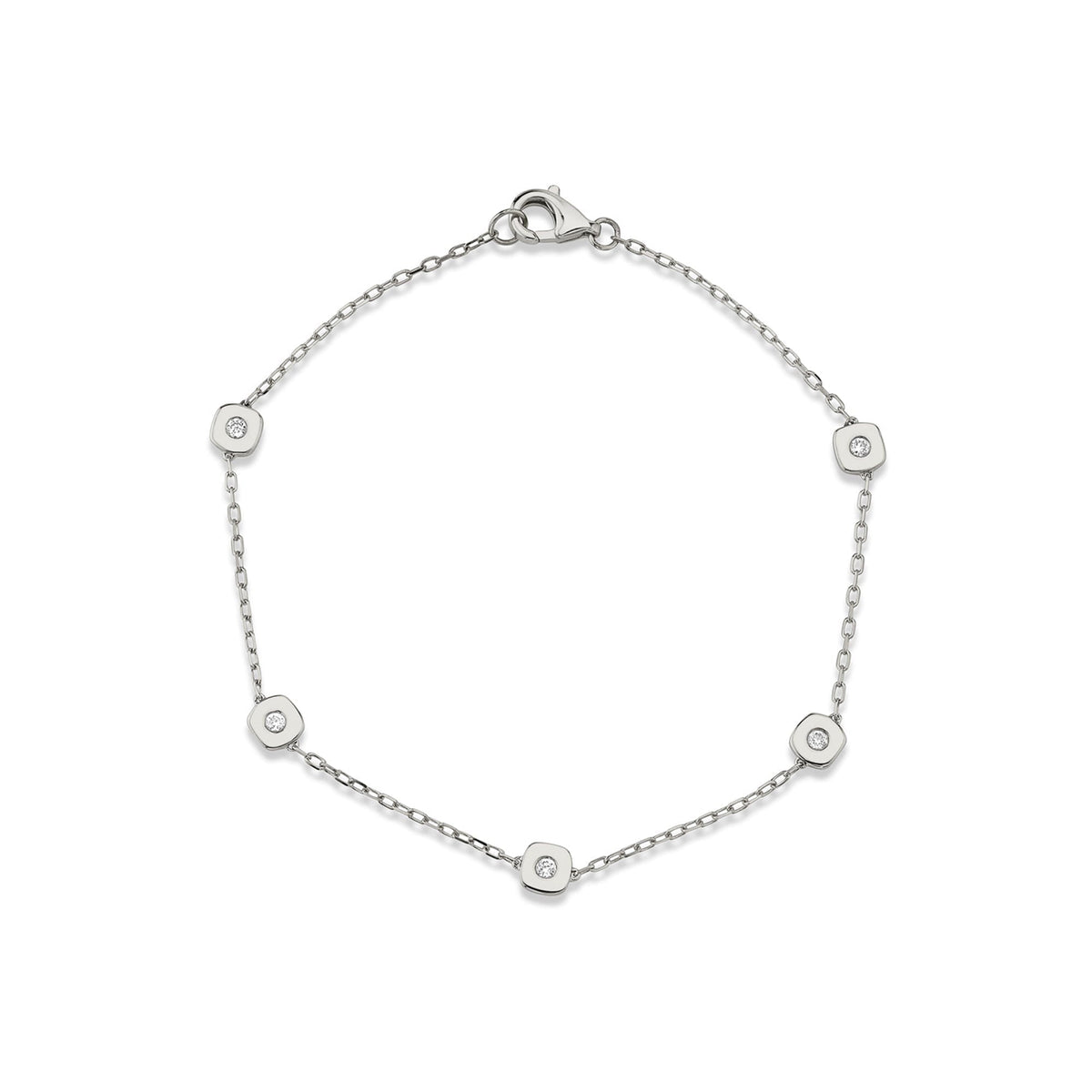 MICHAEL M Bracelets 14K White Gold Signature Station Bracelet BR437