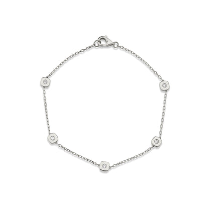 MICHAEL M Bracelets 14K White Gold Signature Station Bracelet BR437