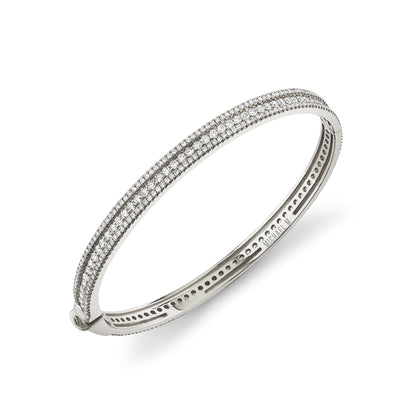 MICHAEL M Bracelets 14K White Gold / Small Europa Bangle BR447S-14KWG
