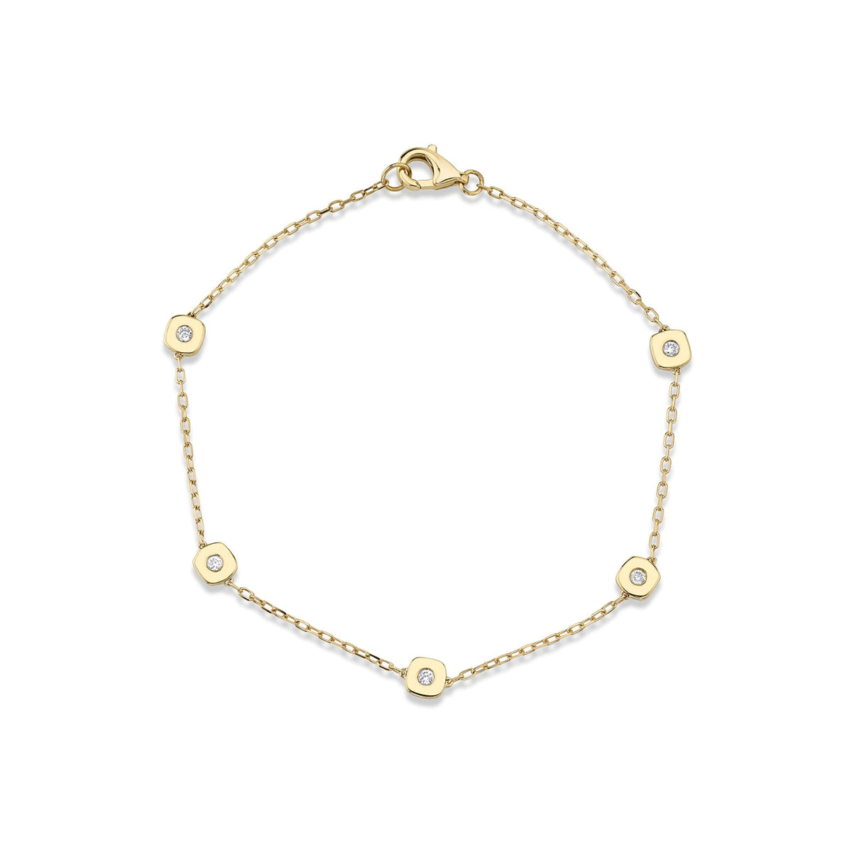 MICHAEL M Bracelets 14K Yellow Gold Signature Station Bracelet BR437