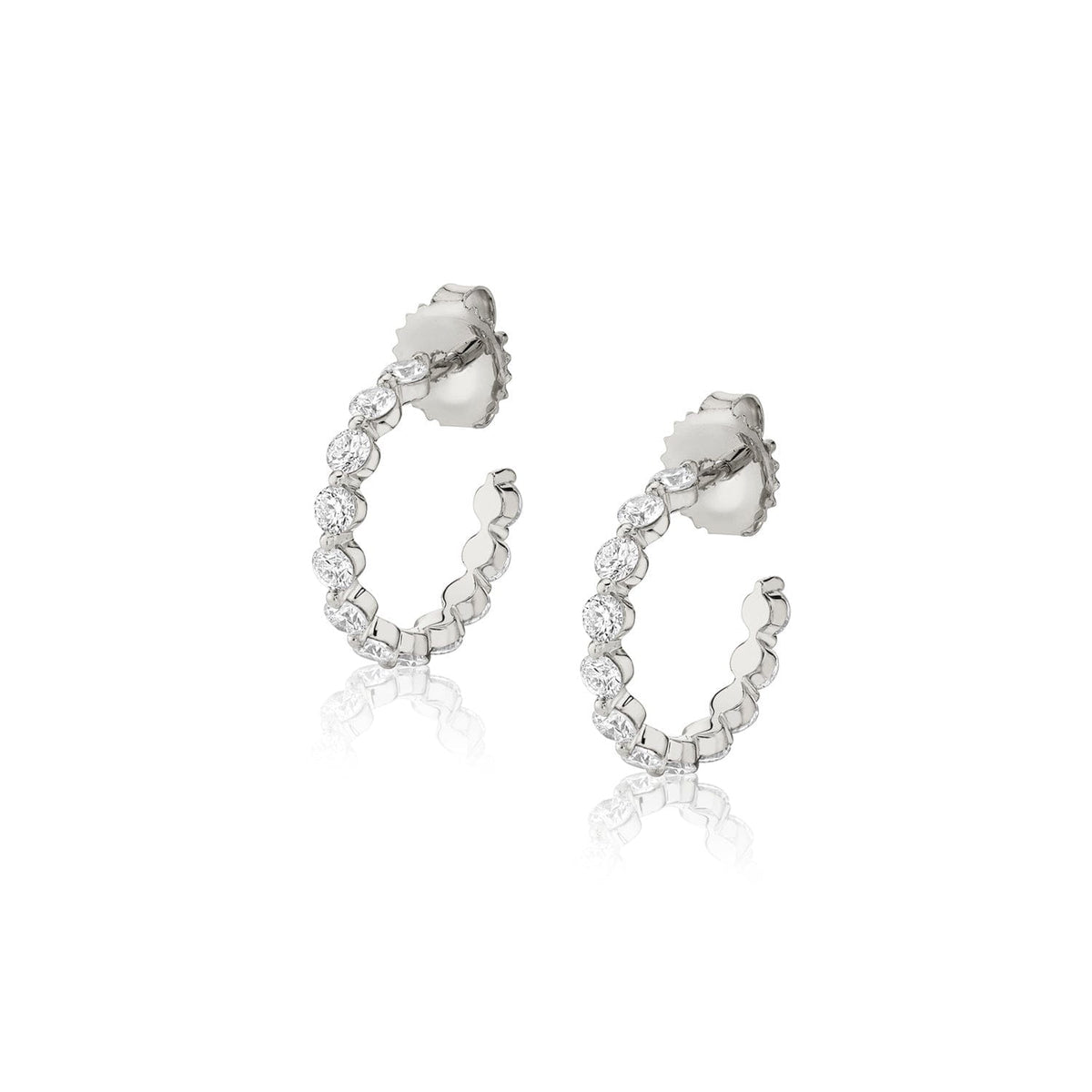 MICHAEL M Earrings 14K White Gold Cloud Huggies ER389WG