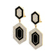 MICHAEL M Earrings 14k Yellow Gold / Black Chroma Pavé Hexagon Cocktail Earrings ER490