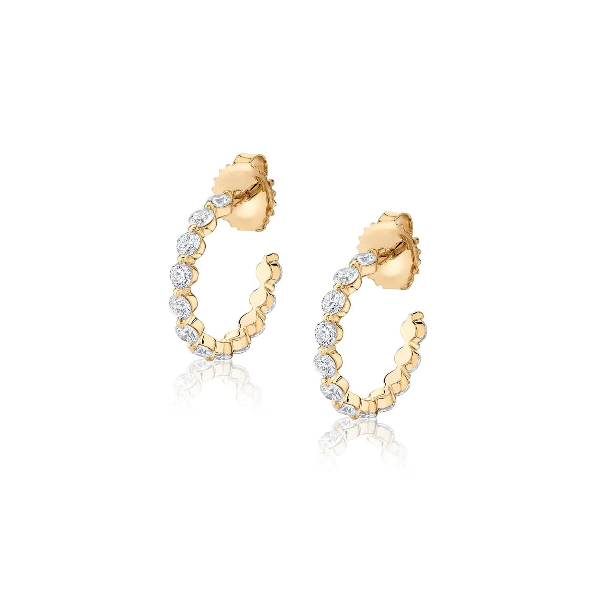 MICHAEL M Earrings 14K Yellow Gold Cloud Huggies ER389YG