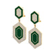 MICHAEL M Earrings 14k Yellow Gold / Green Chroma Pavé Hexagon Cocktail Earrings ER490