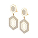 MICHAEL M Earrings 14k Yellow Gold / White Chroma Pavé Hexagon Cocktail Earrings ER490