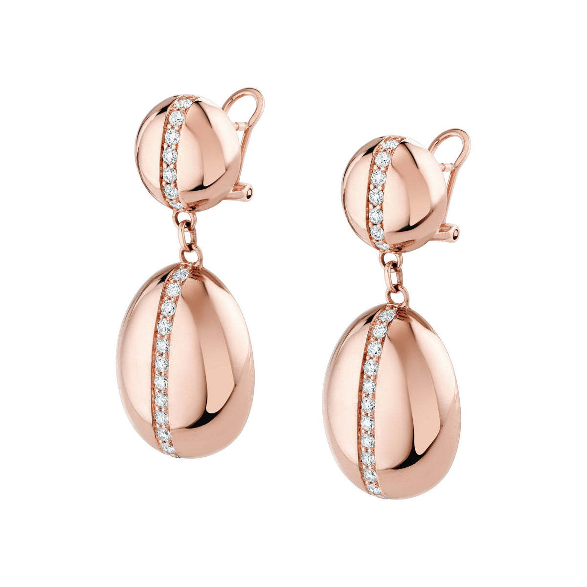 MICHAEL M Earrings 18K Rose Gold Orb Double Drop Earrings ER623