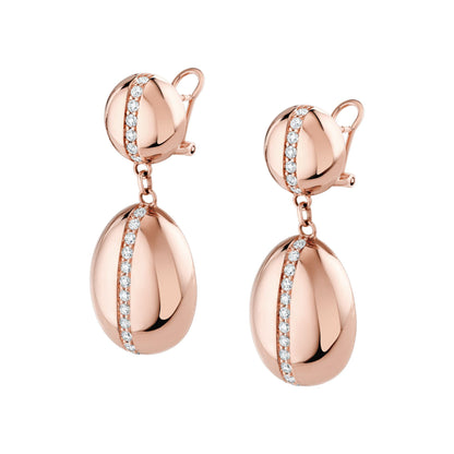 MICHAEL M Earrings 18K Rose Gold Orb Double Drop Earrings ER623