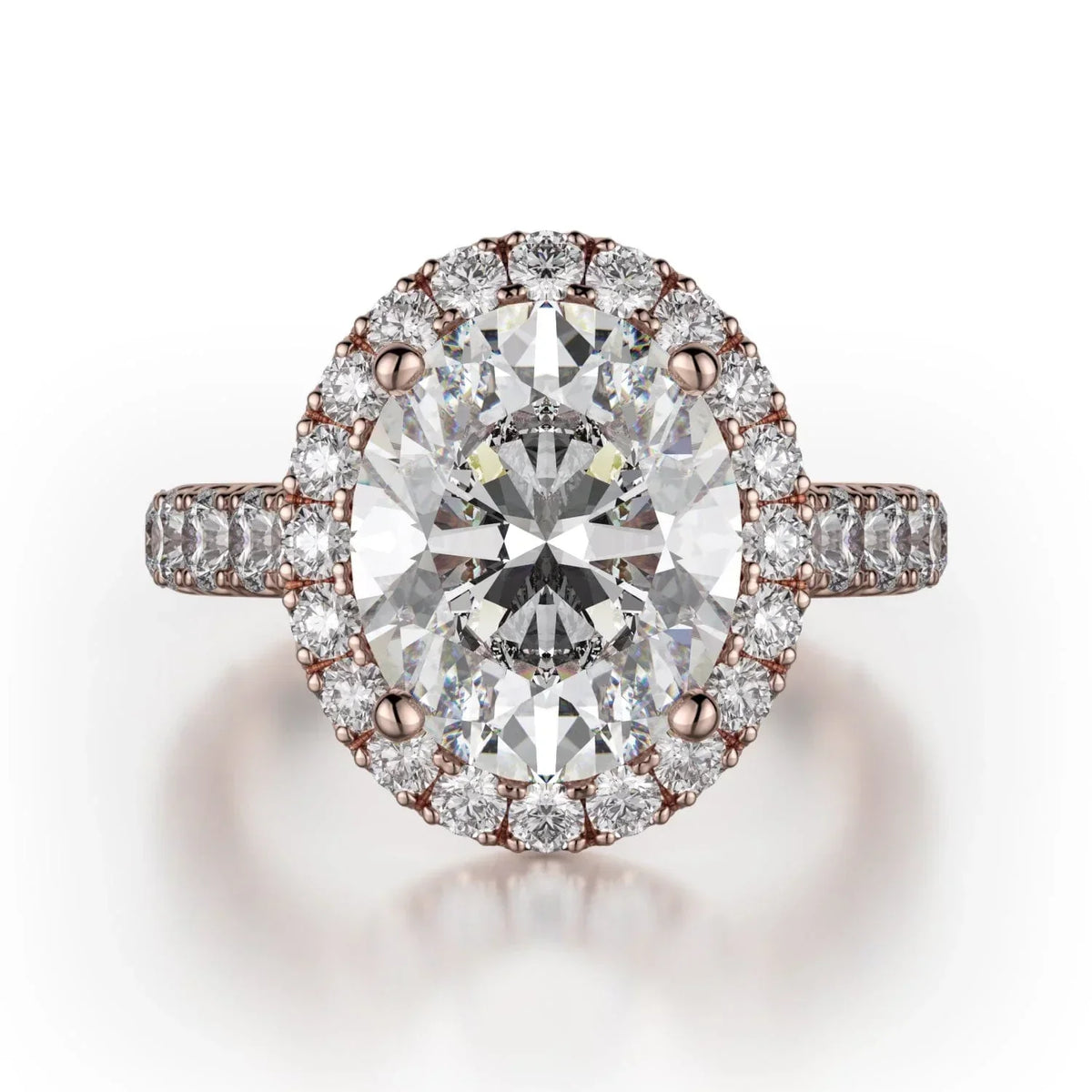 MICHAEL M Engagement Rings 18K Rose Gold Europa R320L-3-OV R320L-3-OV-RG