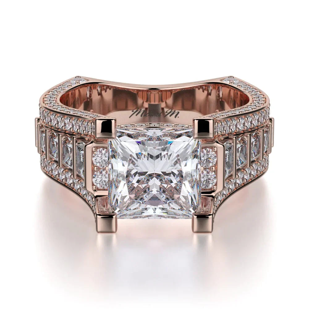 MICHAEL M Engagement Rings 18K Rose Gold Princess R424-2 R424-2RG