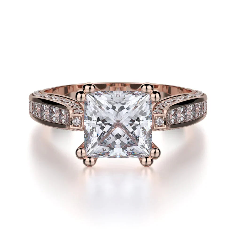MICHAEL M Engagement Rings 18K Rose Gold Princess R431-2 R431-2RG