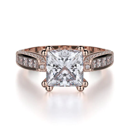 MICHAEL M Engagement Rings 18K Rose Gold Princess R431-2 R431-2RG