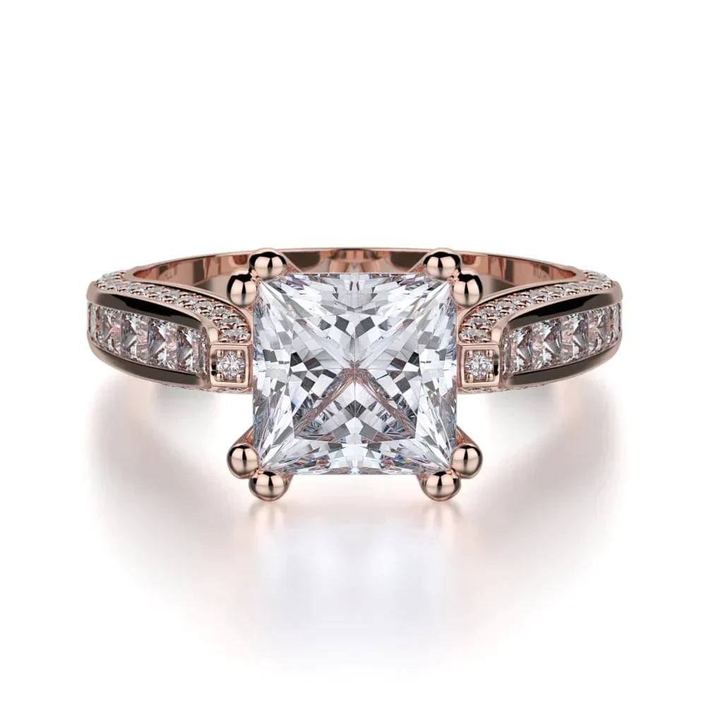 MICHAEL M Engagement Rings 18K Rose Gold Princess R431-2 R431-2RG