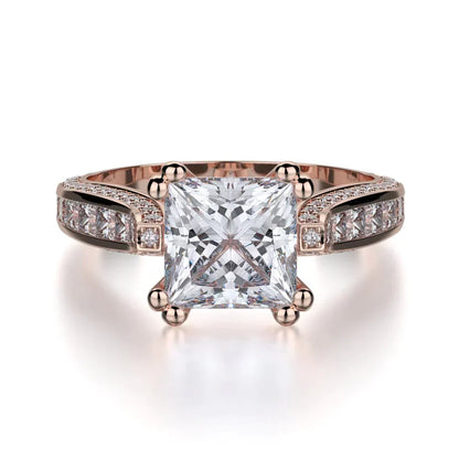 MICHAEL M Engagement Rings 18K Rose Gold Princess R431-2 R431-2RG