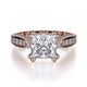 MICHAEL M Engagement Rings 18K Rose Gold Princess R431-2 R431-2RG