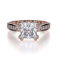 MICHAEL M Engagement Rings 18K Rose Gold Princess R431-2 R431-2RG