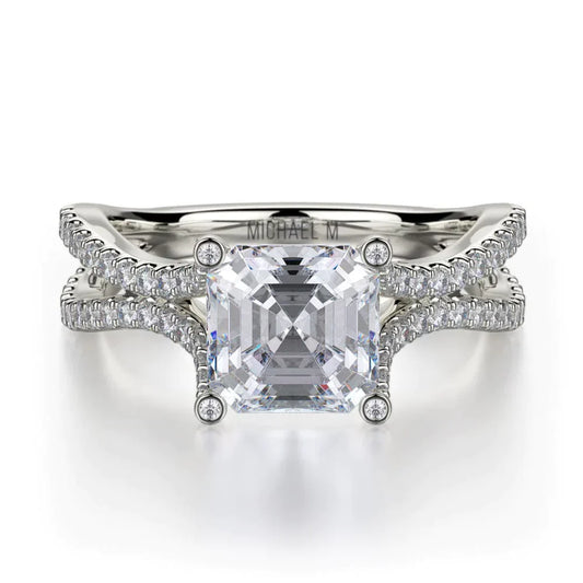 MICHAEL M Engagement Rings 18K White Gold Defined R725-2 R725-2WG