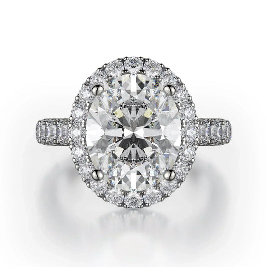 MICHAEL M Engagement Rings 18K White Gold Europa R320L-3-OV R320L-3-OV-WG