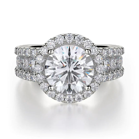 MICHAEL M Engagement Rings 18K White Gold Europa R396-2 R396-2WG