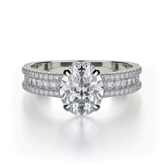 MICHAEL M Engagement Rings 18K White Gold Europa R717-2 R717-2WG