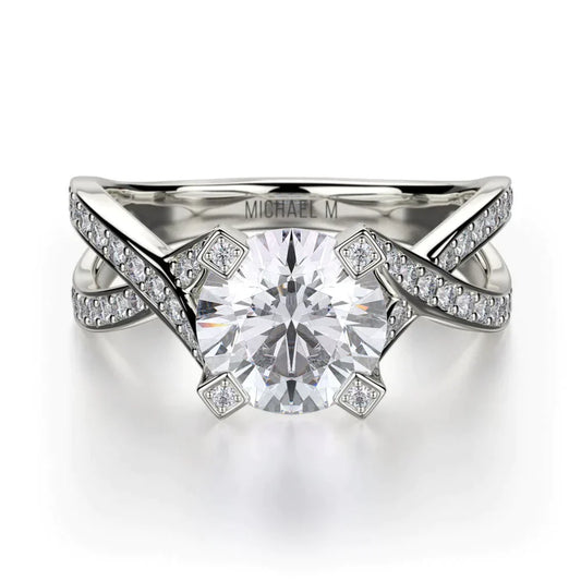 MICHAEL M Engagement Rings 18K White Gold Love R411-1 R411-1WG