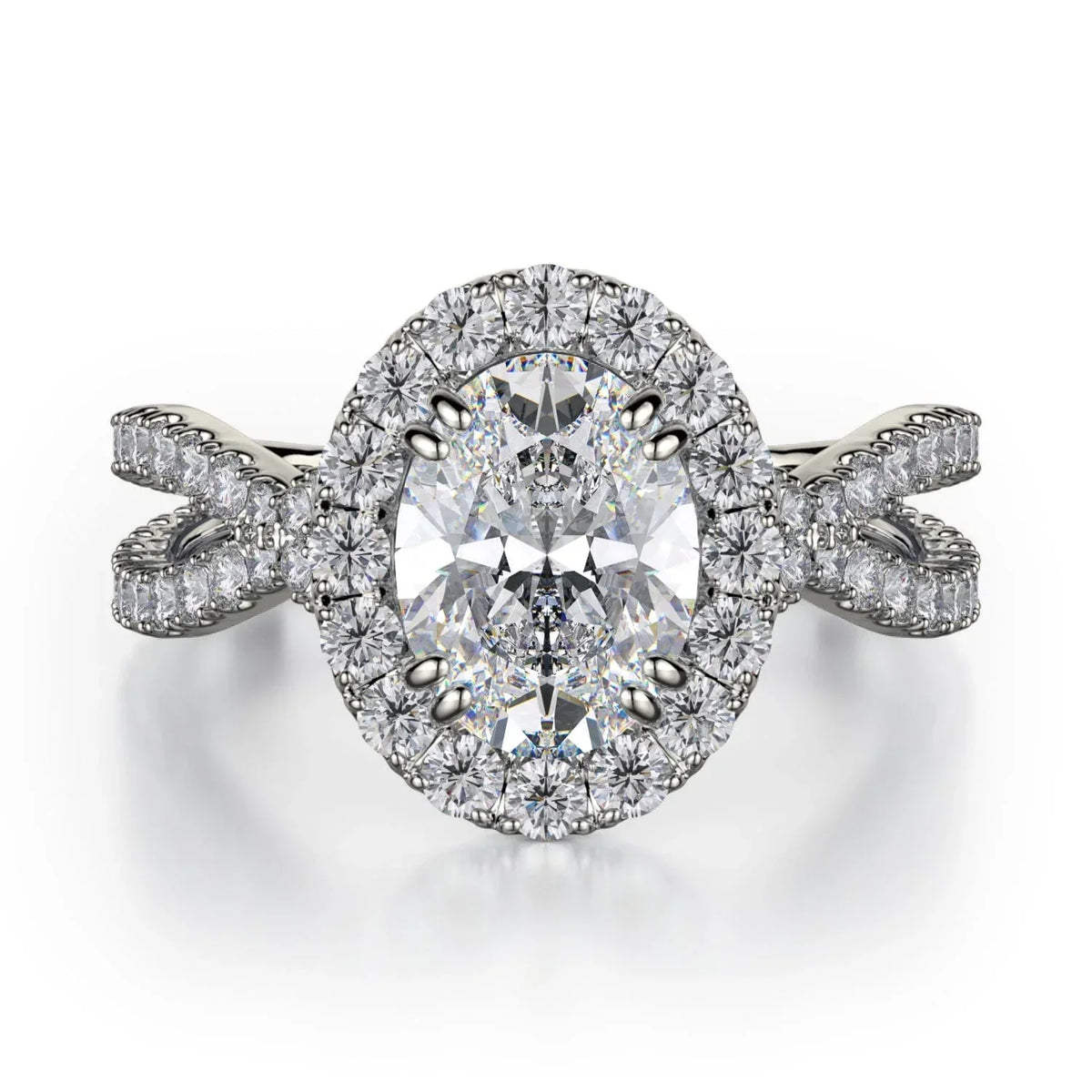 MICHAEL M Engagement Rings 18K White Gold Love R454-2 R454-2WG