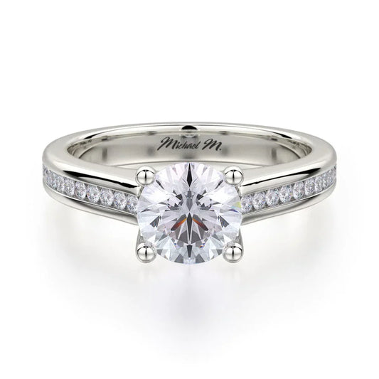 MICHAEL M Engagement Rings 18K White Gold Love R461S-1 R461S-1WG