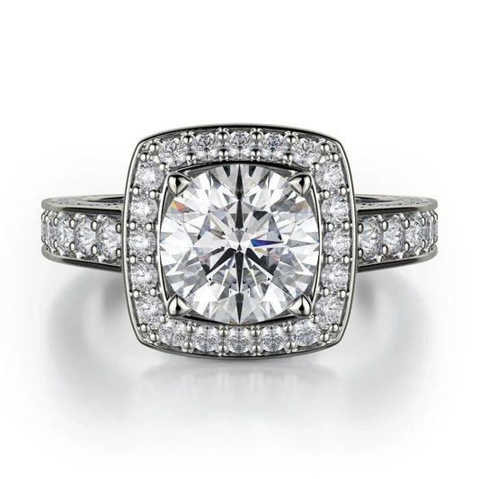 MICHAEL M Engagement Rings 18K White Gold Princess R261-2 R261-2WG