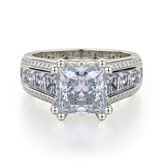 MICHAEL M Engagement Rings 18K White Gold Princess R401-2 R401-2WG