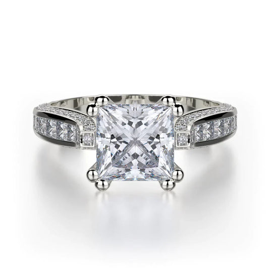 MICHAEL M Engagement Rings 18K White Gold Princess R431-2 R431-2WG