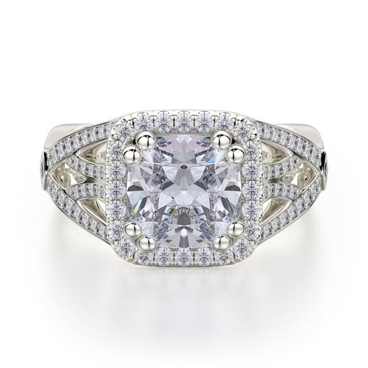 MICHAEL M Engagement Rings 18K White Gold Princess R657-2 R657-2WG