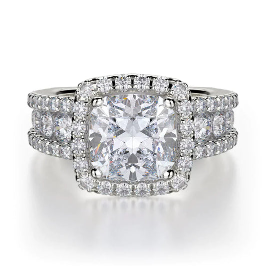 MICHAEL M Engagement Rings 18K White Gold Princess R663-2 R663-2WG
