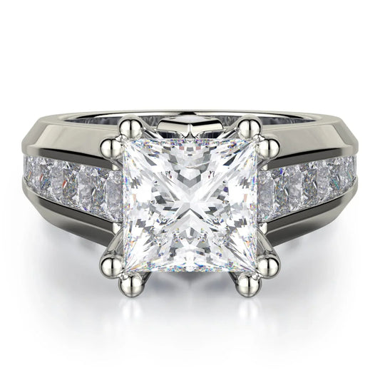 MICHAEL M Engagement Rings 18K White Gold Princess R763-2 R763-2WG