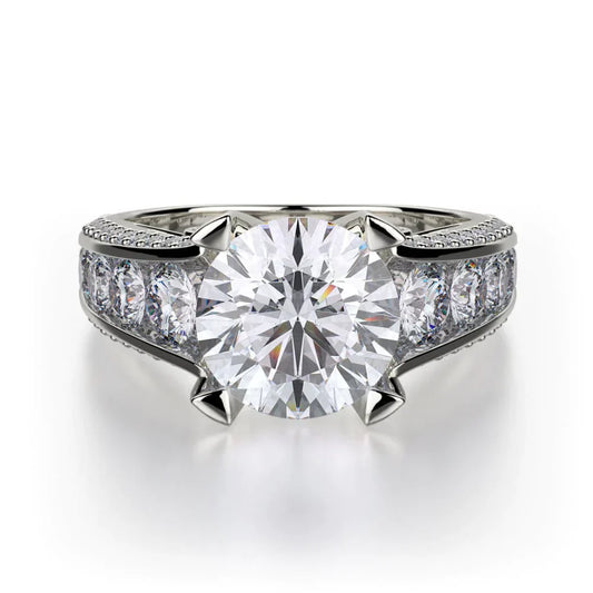 MICHAEL M Engagement Rings 18K White Gold Stella R388-2 R388-2WG