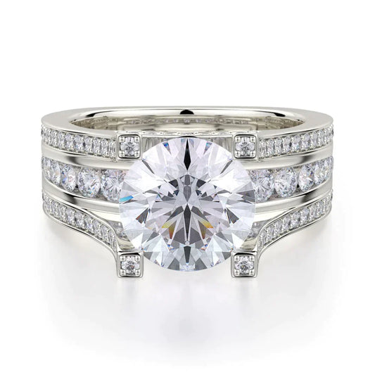MICHAEL M Engagement Rings 18K White Gold Stella R410-2 R410-2WG
