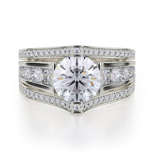 MICHAEL M Engagement Rings 18K White Gold Stella R417-2 R417-2WG