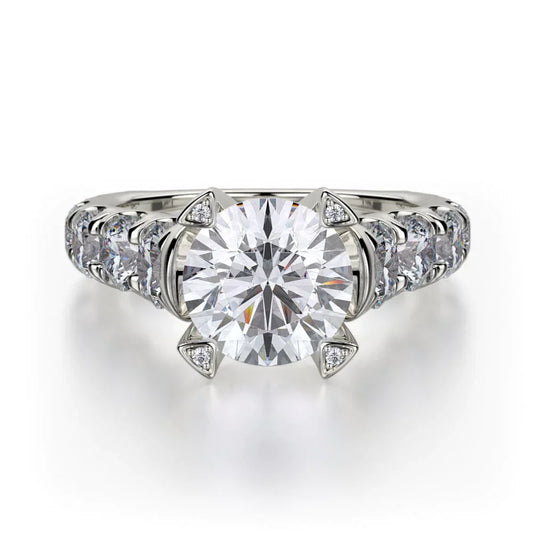 MICHAEL M Engagement Rings 18K White Gold Stella R732-2 R732-WG