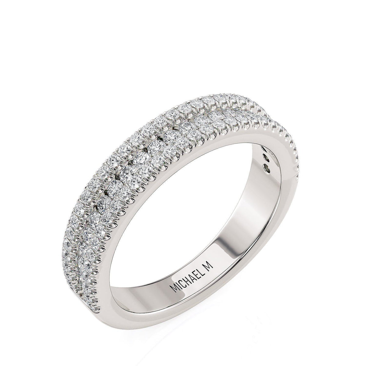 MICHAEL M Engagement Rings 18K White Gold Wedding Band R671B