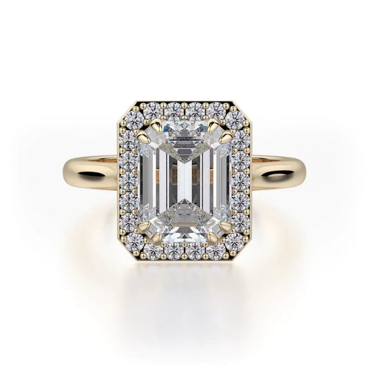 Michael M Center Stone Claw Prong Emerald Engagement Ring