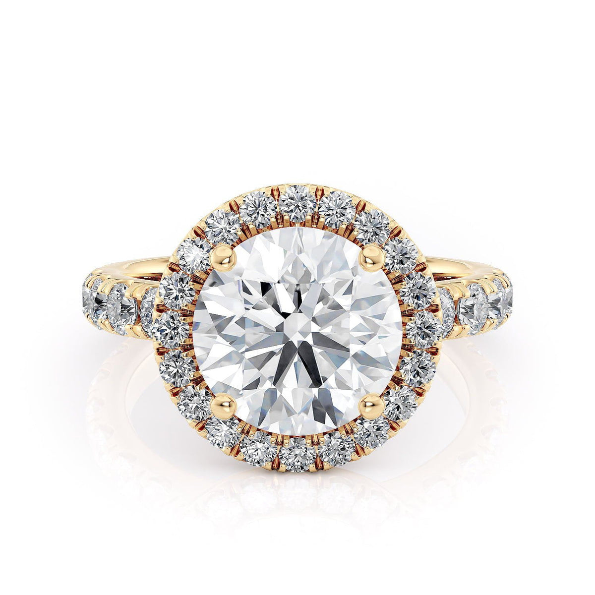 MICHAEL M Engagement Rings 18K Yellow Gold Europa R320L-3 Round R320L-3YG