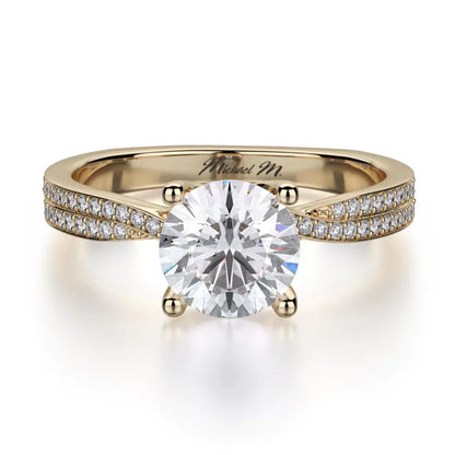 Michael M Center Stone Prong Round Engagement Ring