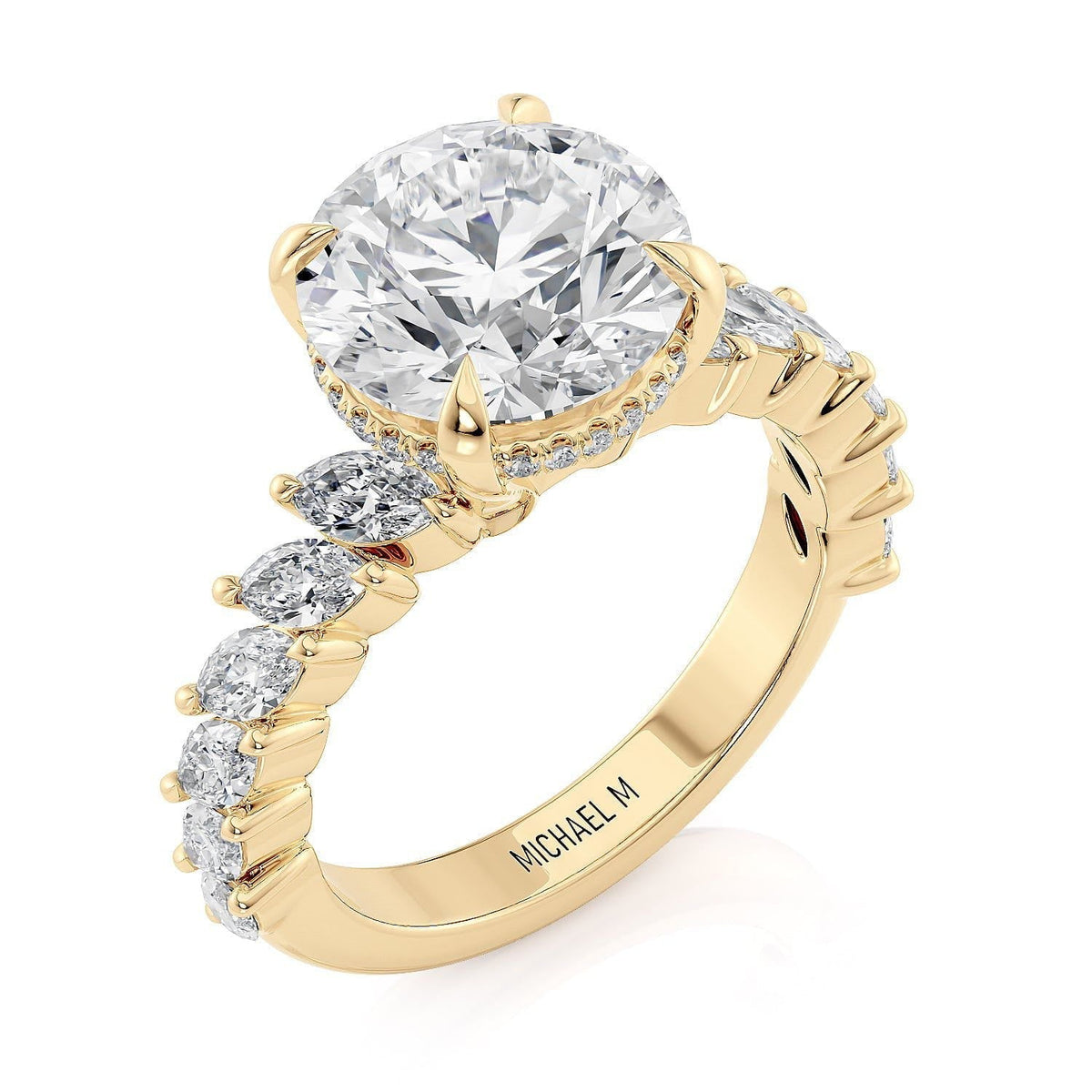 MICHAEL M Engagement Rings 18K Yellow Gold Montage R827-3