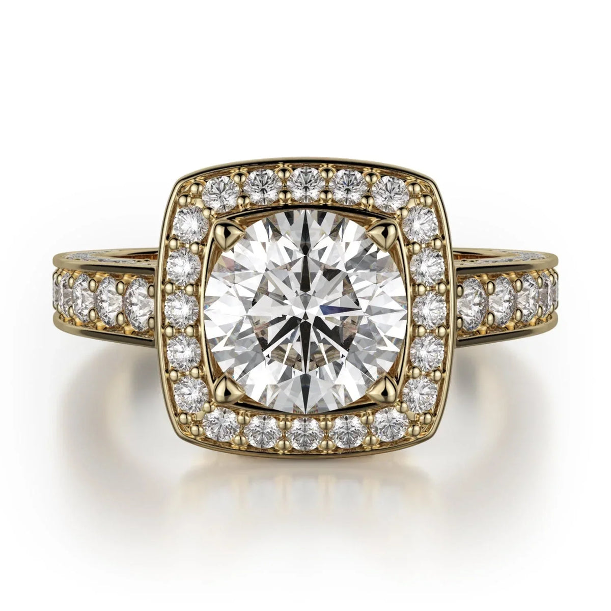 MICHAEL M Engagement Rings 18K Yellow Gold Princess R261-2 R261-2YG