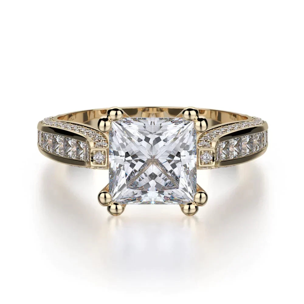 MICHAEL M Engagement Rings 18K Yellow Gold Princess R431-2 R431-2YG