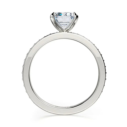 Michael M Center Stone Prong Emerald Engagement Ring