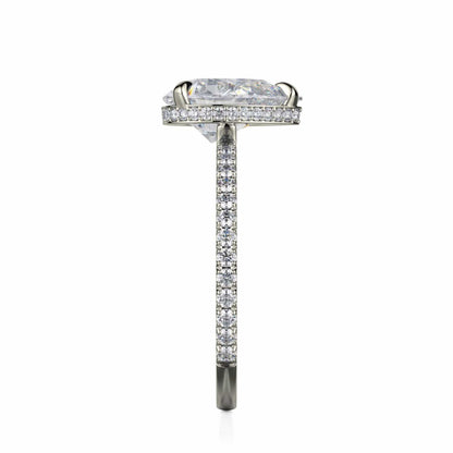 Michael M Hidden Halo Pear Engagement Ring