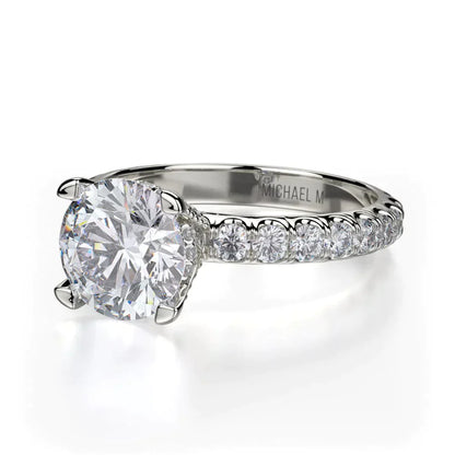 Michael M Hidden Halo Round Engagement Ring