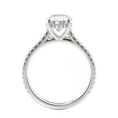 Michael M Hidden Halo Oval Engagement Ring