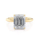Michael M Hidden Halo Emerald Engagement Ring
