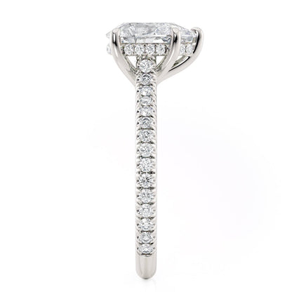 Michael M Hidden Halo Pear Engagement Ring